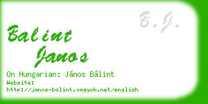 balint janos business card
